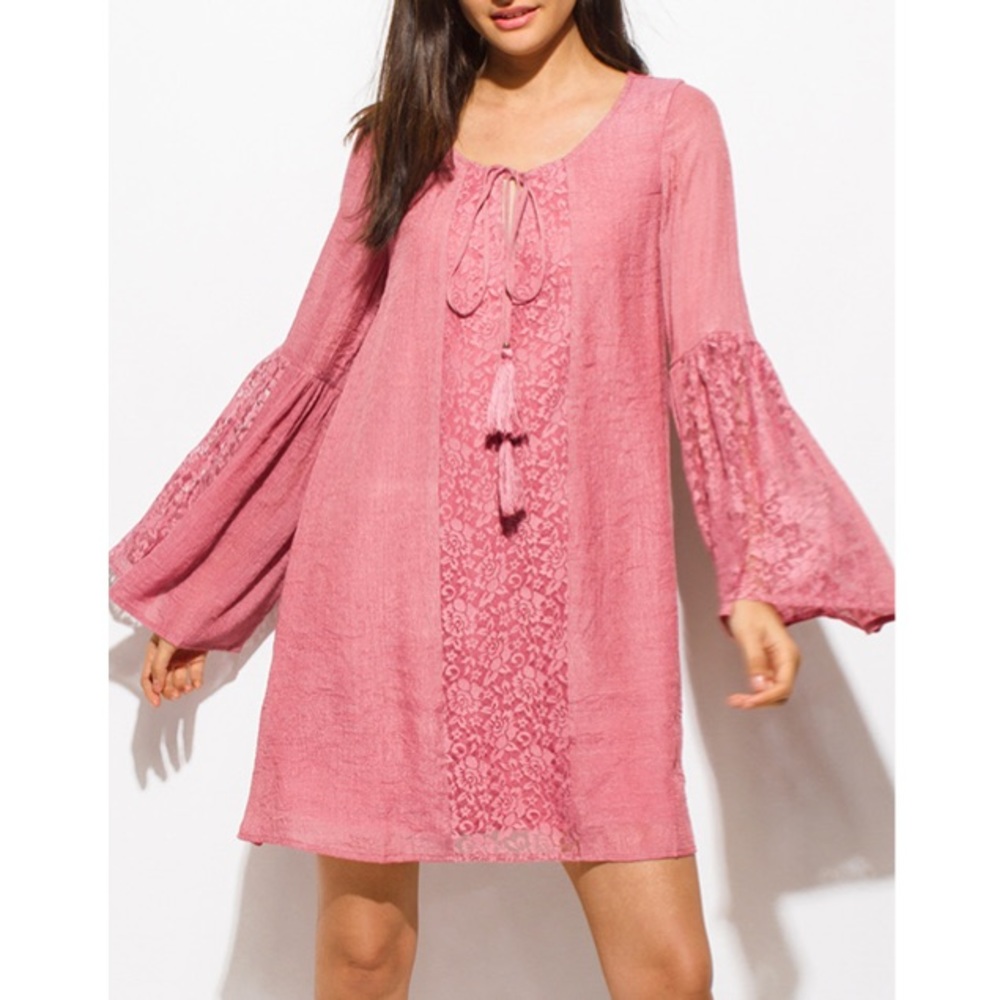 BOHO LACE MINI DRESS